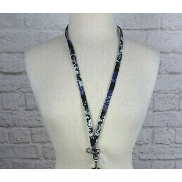 Vera Bradley Frosted Floral Lanyard Key Ring ID Holder Clip Floral New Boho NWT - Picture 1 of 5
